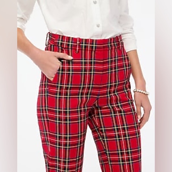 Kallie plaid straight-leg pant 4 petite - Picture 3 of 8